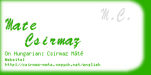 mate csirmaz business card